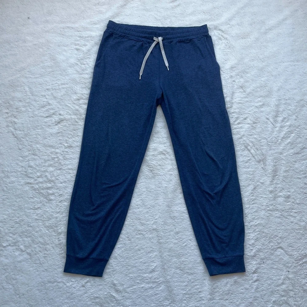 Vuori Mens Performance Jogger Navy Heather DreamKnit Sweatpants Small VW303